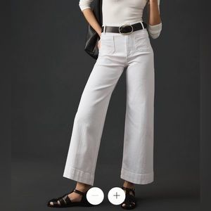 Anthropologie NWT The Skipper White Denim Crop Pant